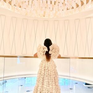 Joyfolie Elegant White Formal Dress for Kids